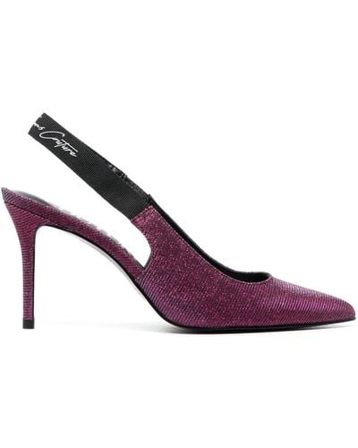 Versace 95mm Glittered Pointed Pumps - Purple