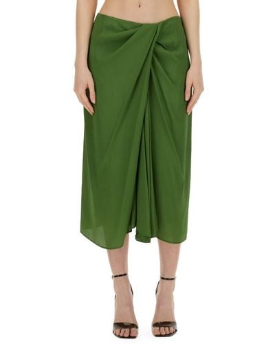 Dries Van Noten Silk Blend Skirt - Green