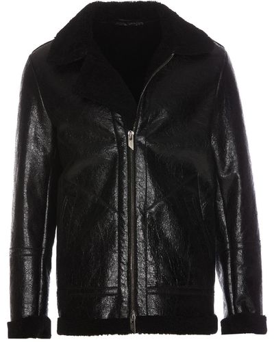 Salvatore Santoro Shearling Leather Jacket - Black