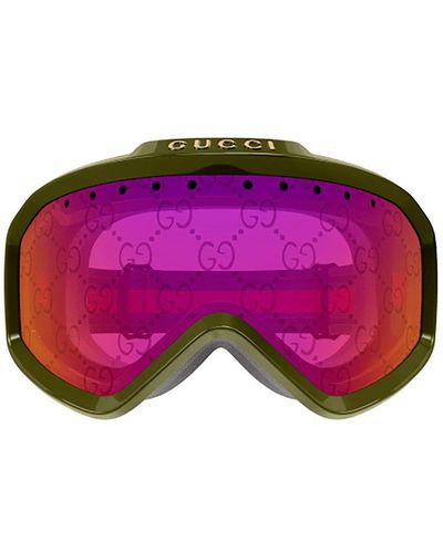 Gucci Ski Oversized Frame Goggles - Pink
