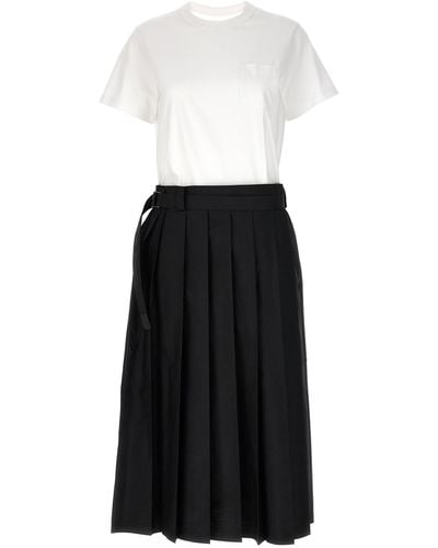 Sacai Pleated Skirt Dress - White