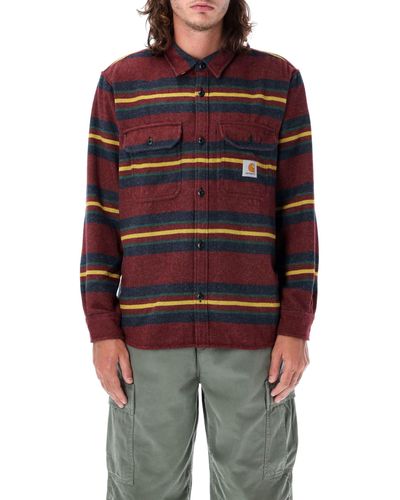 Carhartt Oregon Stripe Shirt Jacket - Red
