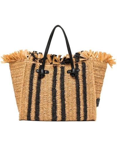 Gianni Chiarini Marcella Shopping Bag With Straw - Brown
