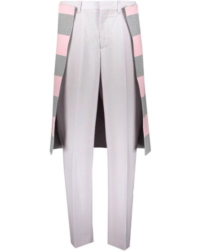 Burberry Virgin Wool And Mohair Pants - White