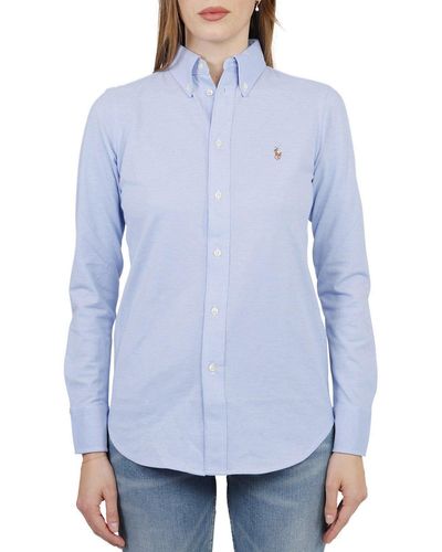 Ralph Lauren Knit Cotton Oxford Shirt - Blue