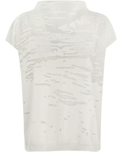 Liviana Conti Semi-Transparent Devore Shirt - White