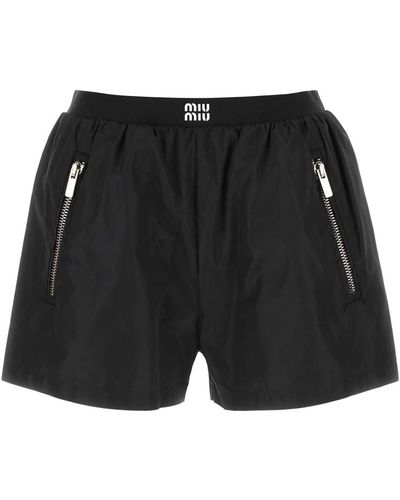 Miu Miu Polyester Blend Shorts - Black