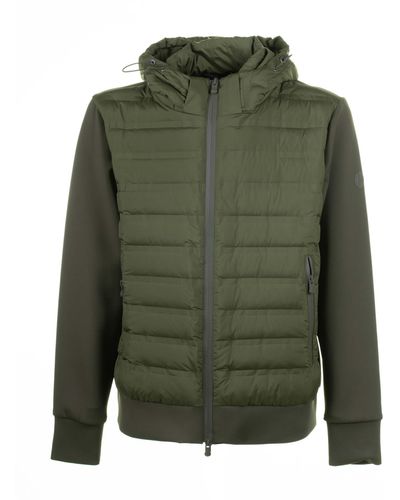 People Of Shibuya Quilted Jacket With Hood - Green