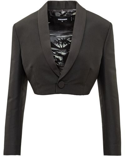 DSquared² Single-breasted Cropped Blazer - Black