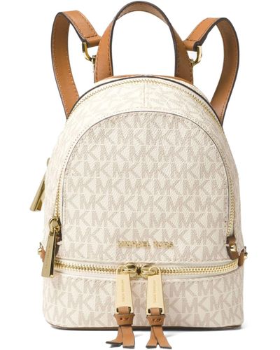 Michael Kors Rhea Mini Backpack With Logo - Natural