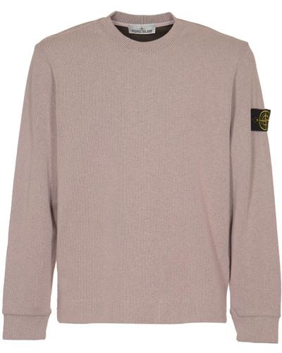 Stone Island Sweater With Logo, - Pink