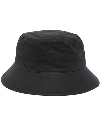 Barbour Wax Sports Navy Blue Bucket Hat - Black