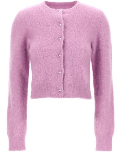Maison Margiela Pearl Button Cardigan Jumper, Cardigans - Pink