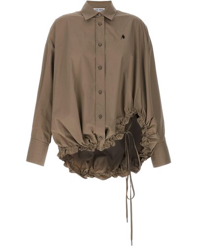 The Attico Drawstring Shirt Shirt, Blouse - Brown