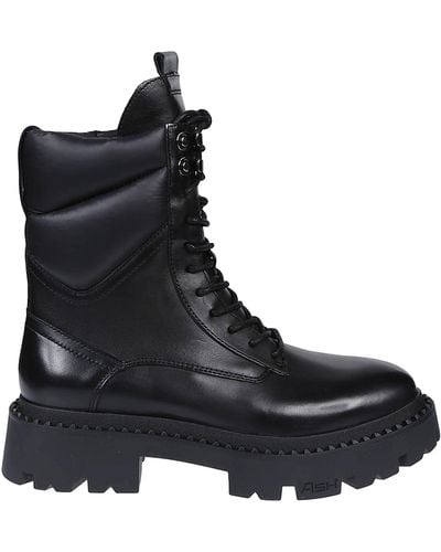 Ash Gotta Combat Ankle Boots - Black