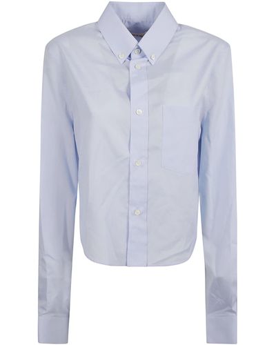 Marni Long-Sleeved Crop Shirt - Blue
