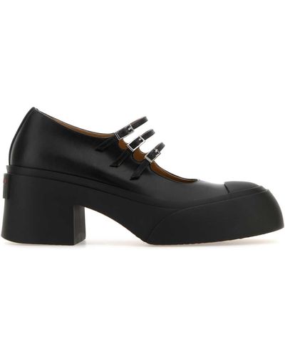 Marni Leather Pablo Mary Jane Court Shoes - Black