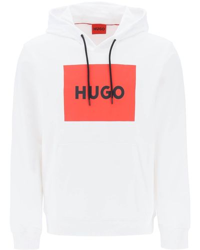 HUGO Hugo Logo Box Hoodie - Red
