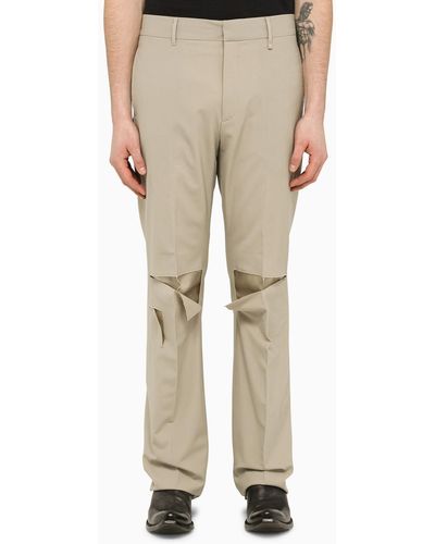Givenchy Stone Tailored Trousers With Wear - Natural