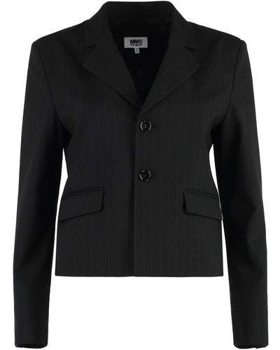MM6 by Maison Martin Margiela Single-breasted Two-button Jacket - Black