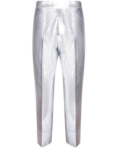 SAPIO N7 Lurex Canvas Pants - White