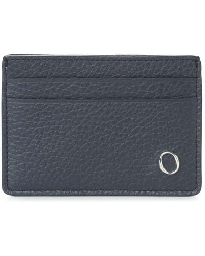 Orciani Micron Leather Card Holder - Blue