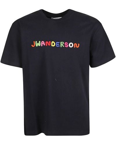 JW Anderson Logo Embroidery T-shirt - Black