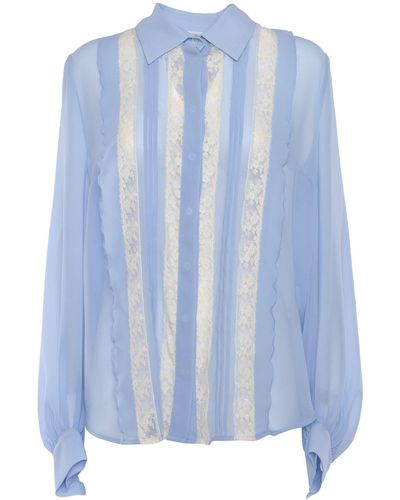 P.A.R.O.S.H. Light Shirt With Lace - Blue