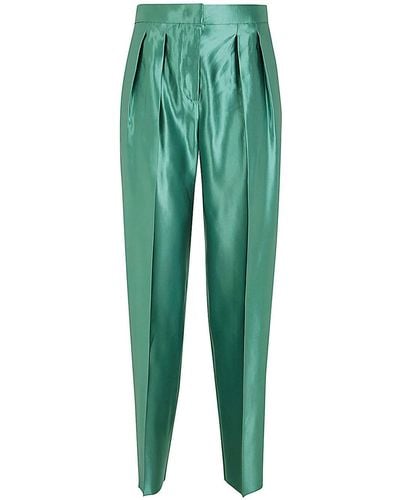Giorgio Armani Polished Double Pences Pants Clothing - Green