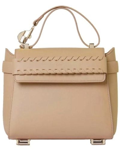 Chloé Nacha Small Leather Bag - Natural