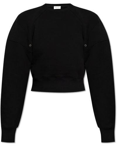 Saint Laurent Cotton Sweatshirt, - Black
