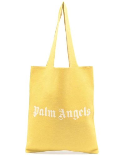 Palm Angels Yellow Wool Blend Shopper