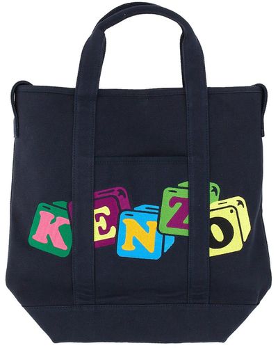 KENZO Boke Blocks Tote Bag - Blue