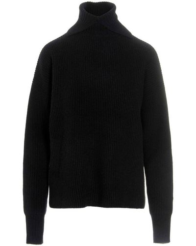 Sportmax Giulia High Neck Knitted Sweater - Black