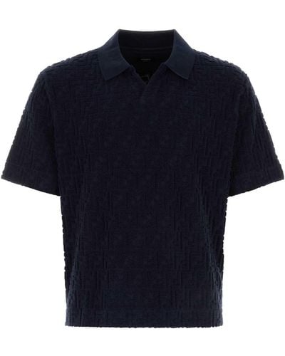 Fendi Dark Terry Fabric Polo Shirt - Blue