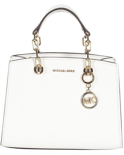 Michael Kors Cynthia Logo Plaque Small Bag - White
