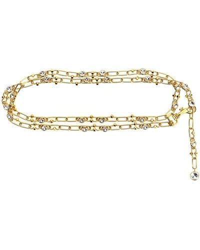 Alessandra Rich Chain And Crystal Belt Belts - Metallic