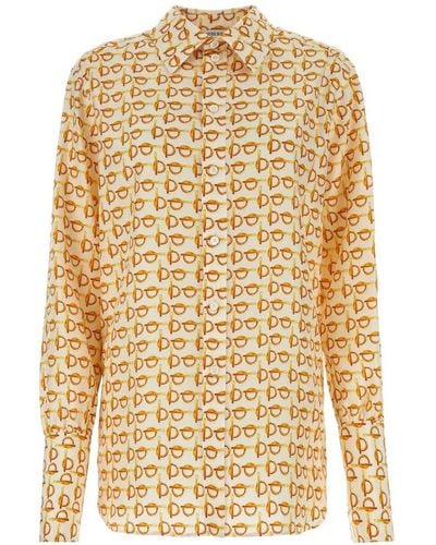 Burberry B Pattern Long-sleeved Shirt - Natural