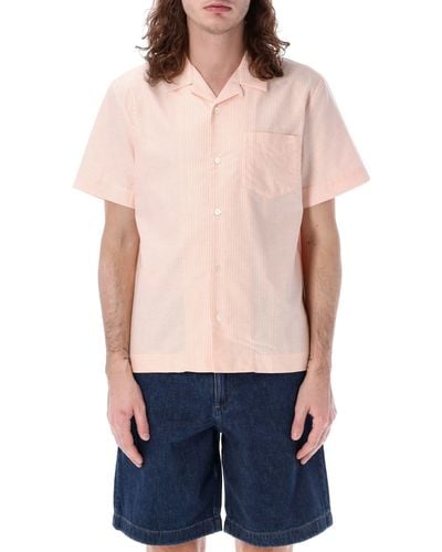 A.P.C. Lloyd Striped Short-sleeved Shirt - Blue