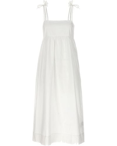 Ganni Bow Midi Dress - White