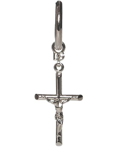 Dolce & Gabbana Crucifix Pendant Earrings - White