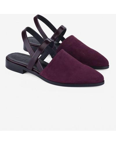 CB Made In Italy Leather And Suede Flats Vega - Purple
