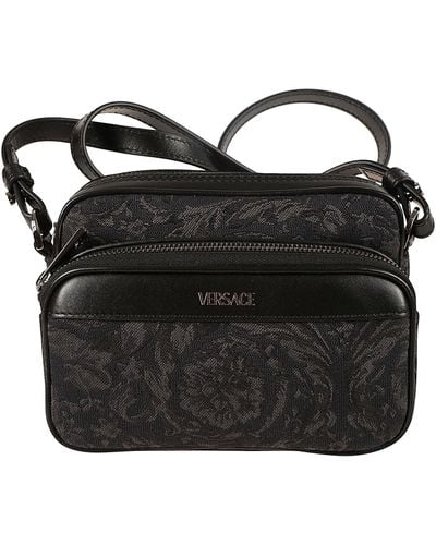 Versace Small Jacquard Crossbody Bag - Black