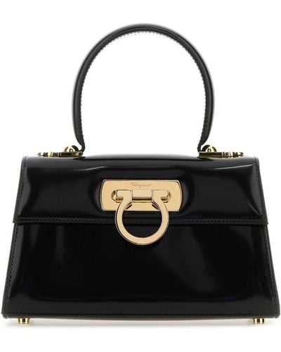 Ferragamo Leather Mini Iconic Handbag - Black