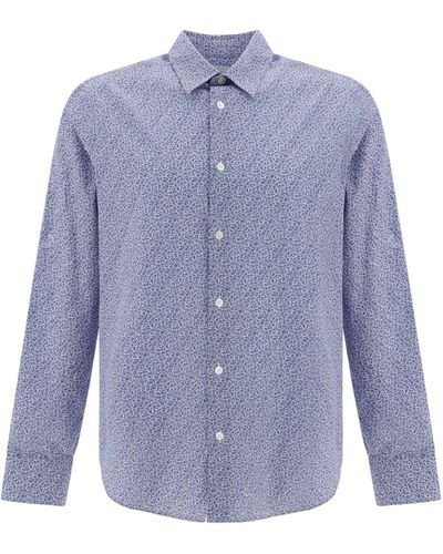 Paul Smith Shirt With Floral Pattern - Blue