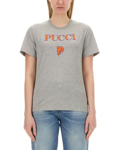 Emilio Pucci Cotton T-Shirt - Grey