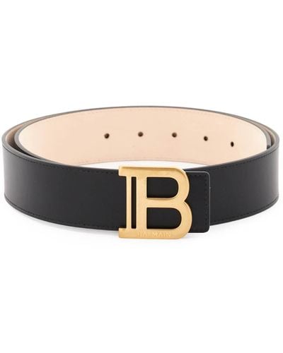 Balmain Leather B-belt - Black