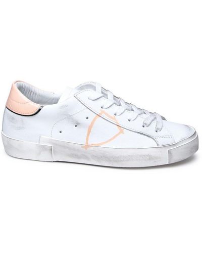 Philippe Model Logo Patch Low-Top Sneakers - White