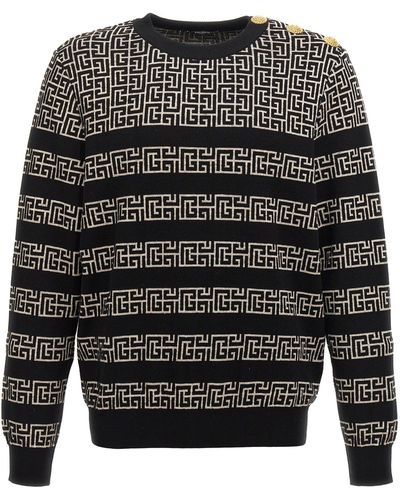 Balmain Monogram Sweater - Gray