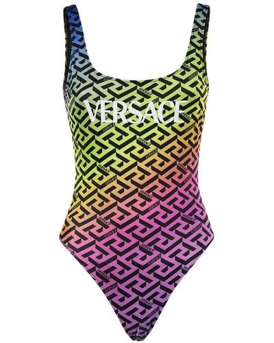 Versace One-piece Swimsuit With Logo - Green